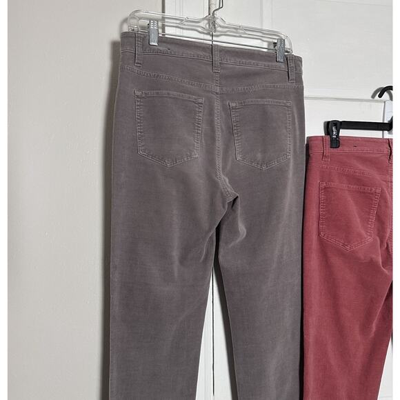 Talbots High-Waist Straight Leg Corduroy Pants Bundle Sz 4 Stretch Gray & Pink - Picture 10 of 16